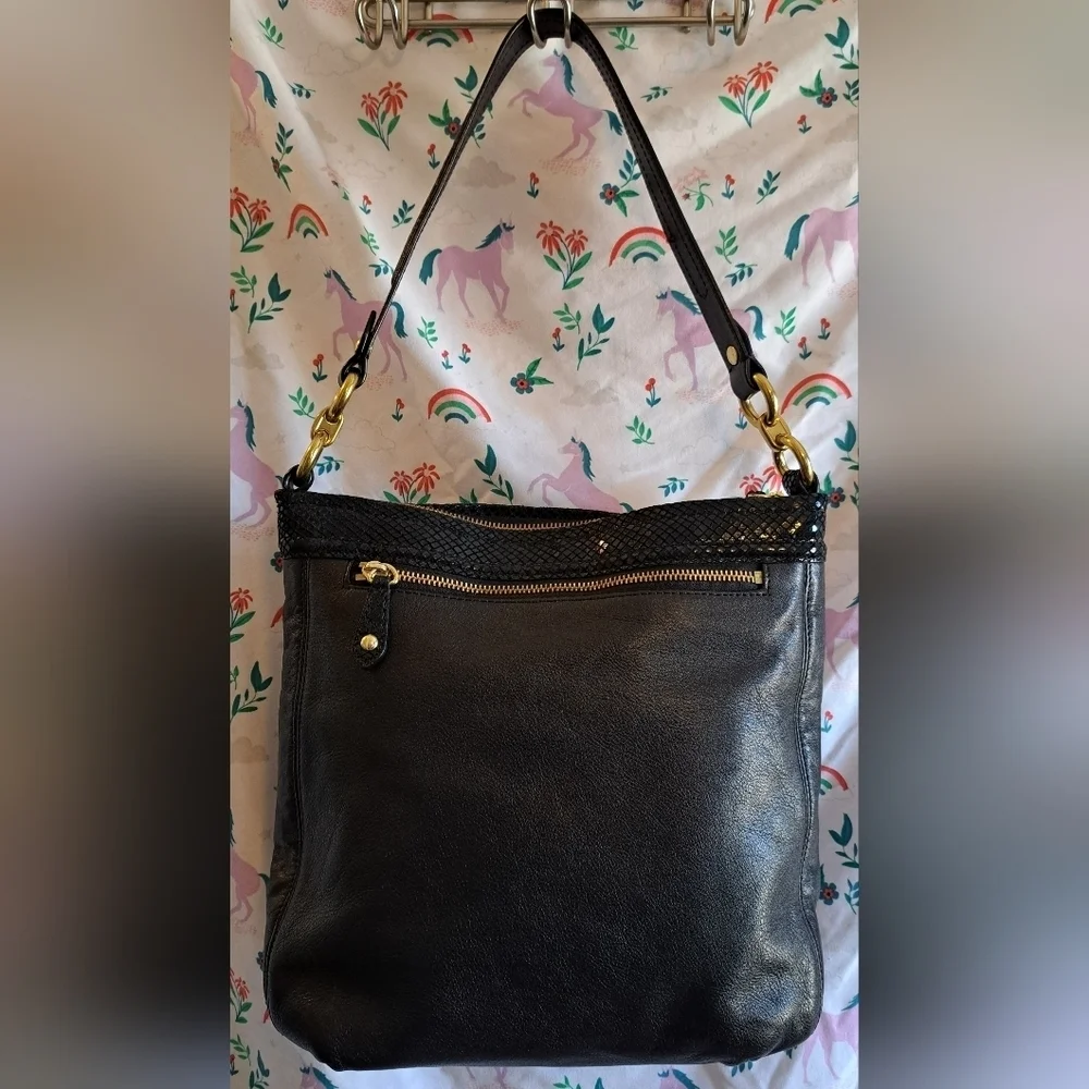 NWOT Y2K Vintage Coach Ashley Metallic Snake & Black Leather Hobo Purse Bag